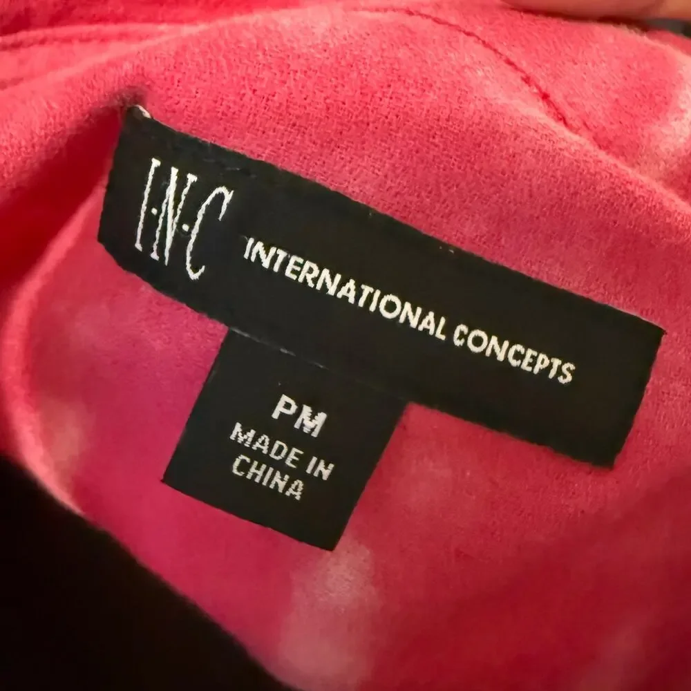 INC International Concepts Hot Pink Tie Dye Button Down Top - Picture 6 of 7